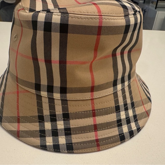 Burberry Beige Check Bucket Hat - Picture 2 of 5
